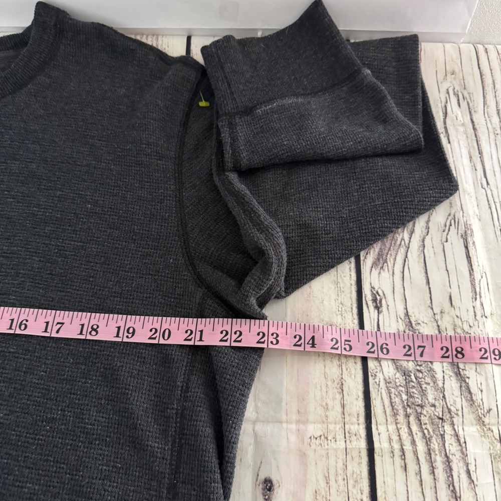 Eddie Bauer Mens Thermal Shirt Charcoal Gray Waffle Knit Long Sleeve Tall Large - Picture 6 of 8